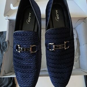 Aldo Men's Navy Patterned Loafers